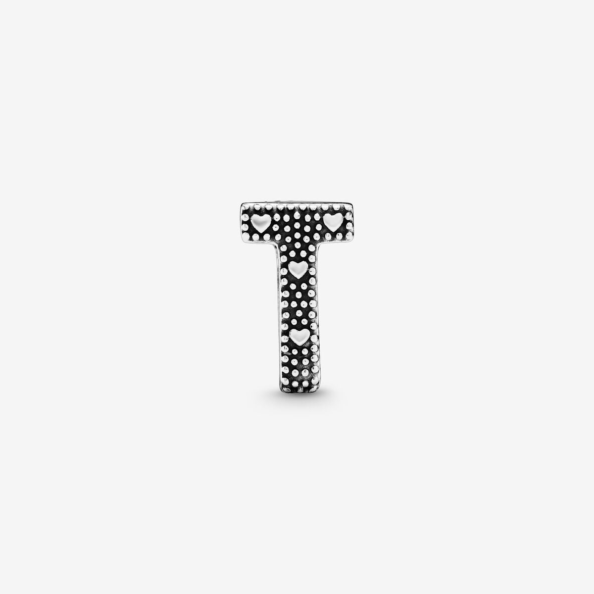 Pandora Moments Silver Letter T Alphabet Charm