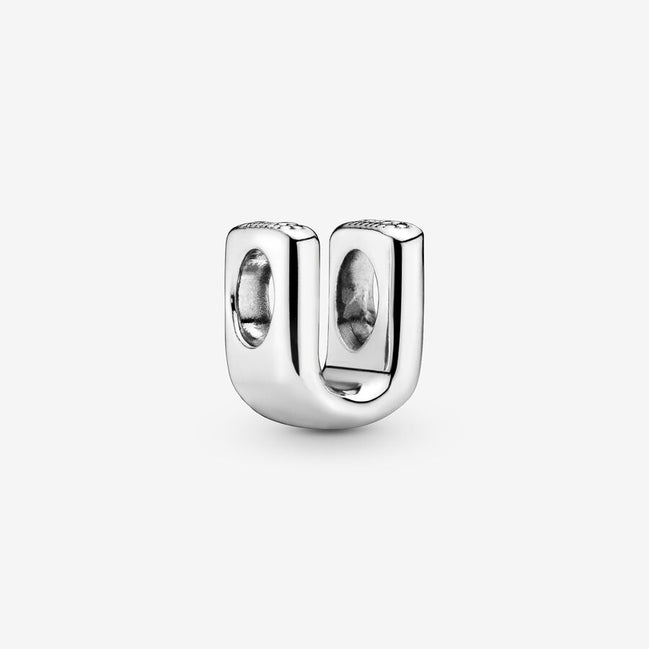 Pandora Moments Silver Letter U Alphabet Charm