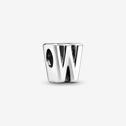 Pandora Moments Silver Letter W Alphabet Charm