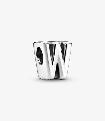 Pandora Moments Silver Letter W Alphabet Charm