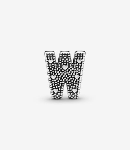 Pandora Moments Silver Letter W Alphabet Charm