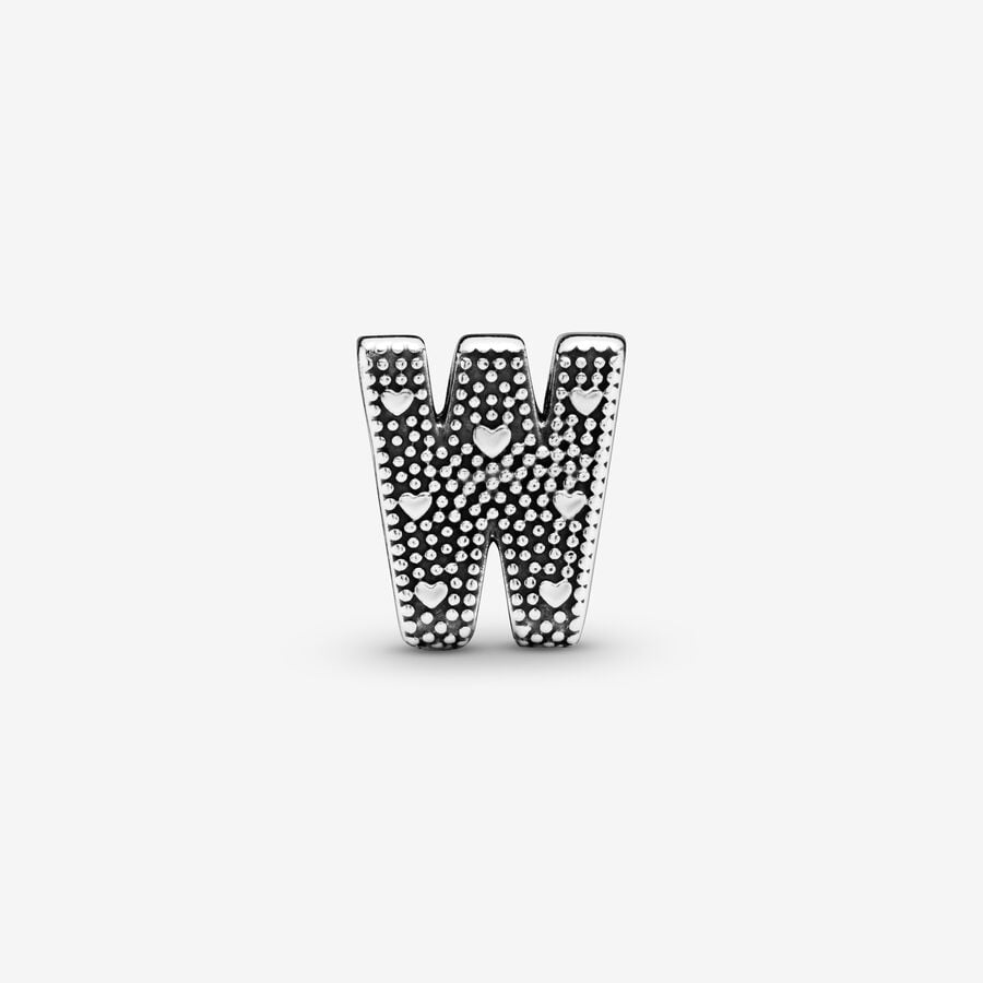 Pandora Moments Silver Letter W Alphabet Charm