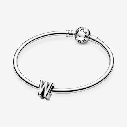 Pandora Moments Silver Letter W Alphabet Charm