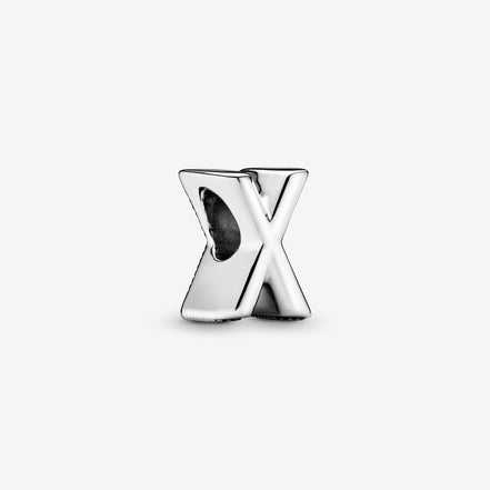 Pandora Moments Silver Letter X Alphabet Charm