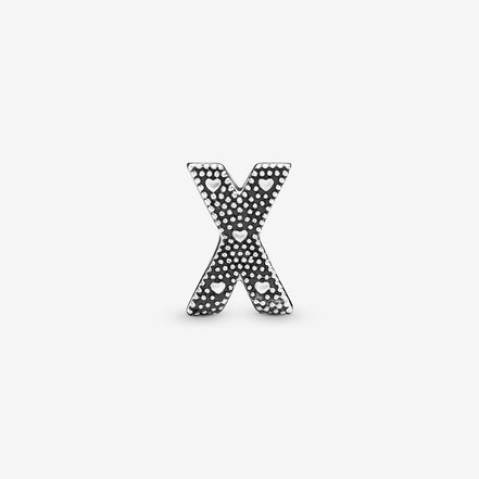 Pandora Moments Silver Letter X Alphabet Charm