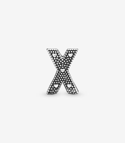 Pandora Moments Silver Letter X Alphabet Charm