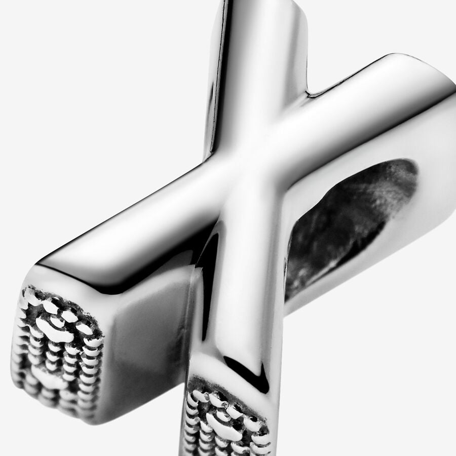 Pandora Moments Silver Letter X Alphabet Charm