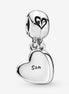 Pandora Moments Silver Mother & Son Heart Split Dangle Charm