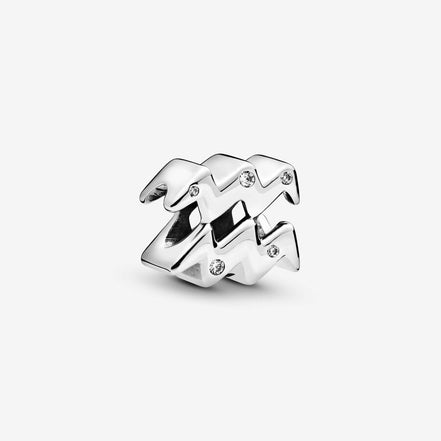 Pandora Moments Silver Sparkling Aquarius Zodiac Charm