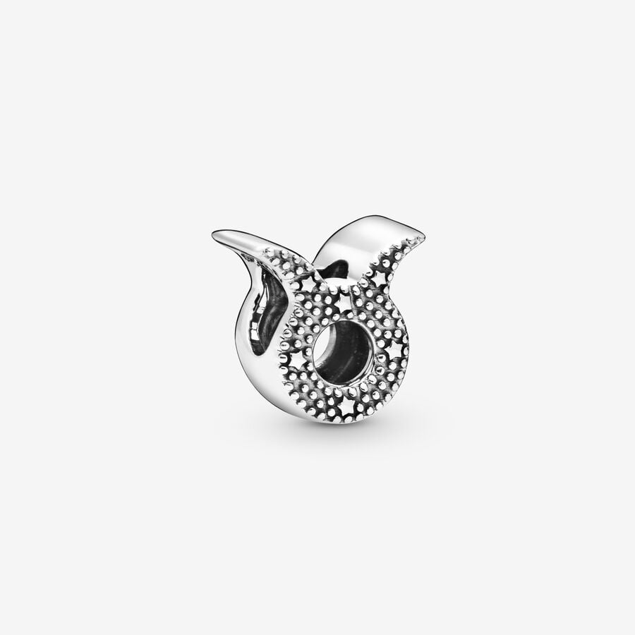 Pandora Moments Silver Sparkling Taurus Zodiac Charm