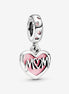 Pandora Moments "Mom" Script Heart Dangle Charm