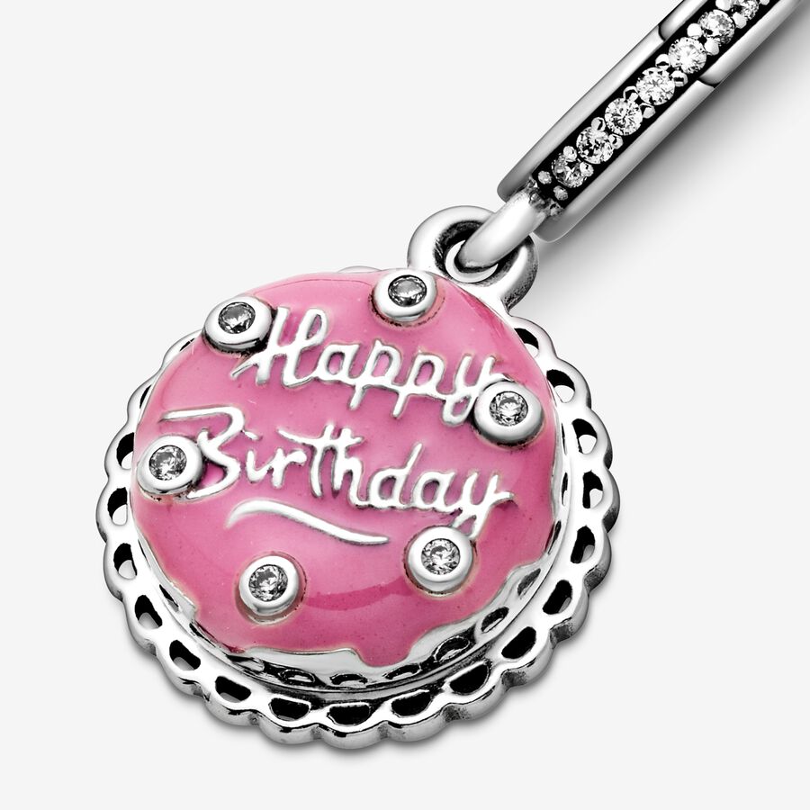 Pandora Moments Pink Happy Birthday Cake Dangle Charm