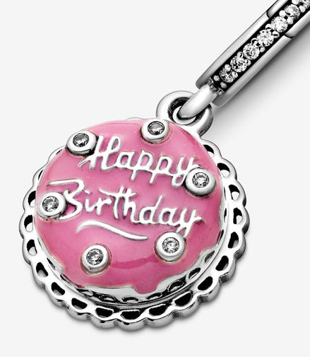 Pandora Moments Pink Happy Birthday Cake Dangle Charm