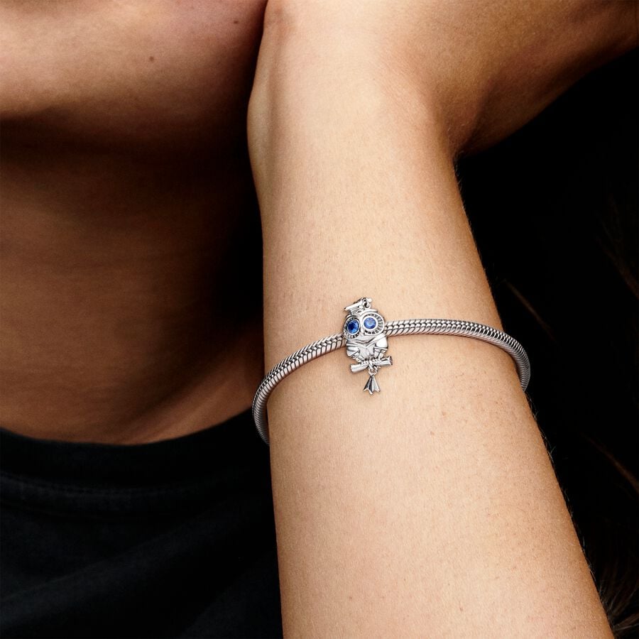 Pandora Moments Silver Wise Owl Graduation Charm