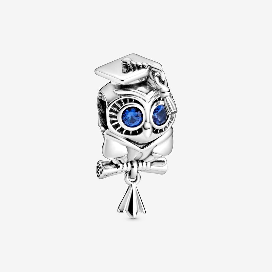 Pandora Moments Silver Wise Owl Graduation Charm