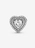 Pandora Timeless Sparkling Clear Leveled Hearts Charm