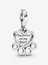 Pandora Moments Silver Hearts And Paw Print Dangle Charm