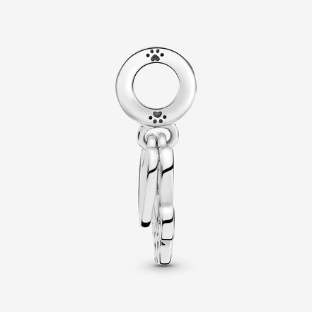 Pandora Moments Silver Hearts And Paw Print Dangle Charm