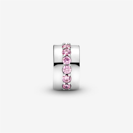 Pandora Moments Pink Sparkling Row Clip Charm