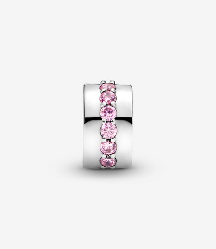 Pandora Moments Pink Sparkling Row Clip Charm