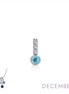 Lafonn 0.17 CTW Simulated Diamond And Blue Topaz December Birthstone Love Pendant