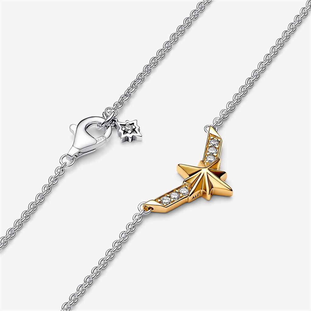 Pandora Marvel Captain Marvel Octogram Star Two tone Pendant Necklace