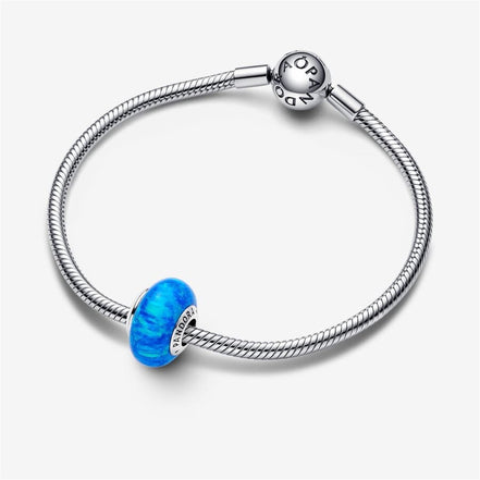 Pandora Moments Opalescent Ocean Deep Blue Murano Charm
