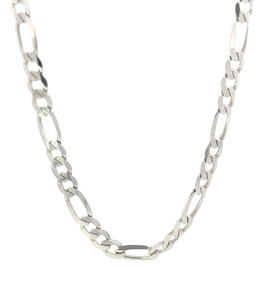 14k White Gold 24" Fiigaro Chain