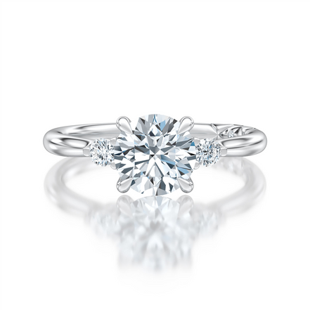 A.JAFFE 14K White Gold 0.10 CTW Diamond Semi-Mount Engagement Ring