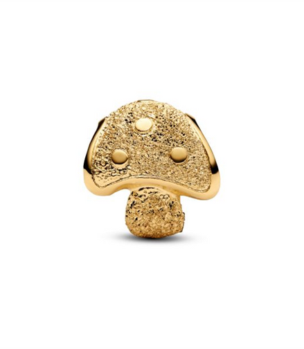 Pandora Textured Mushroom Gold-Plated Mini Charm