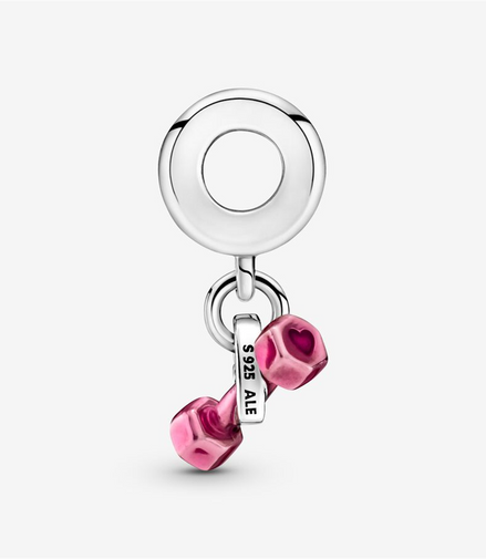 Pandora Moments Dumbbell & Heart Dangle Charm