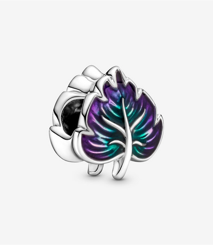 Pandora Moments Purple And  Green Leaf Charm