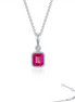 Lafonn 0.91 CTW Simulated Diamond and Ruby July Birthstone Necklace