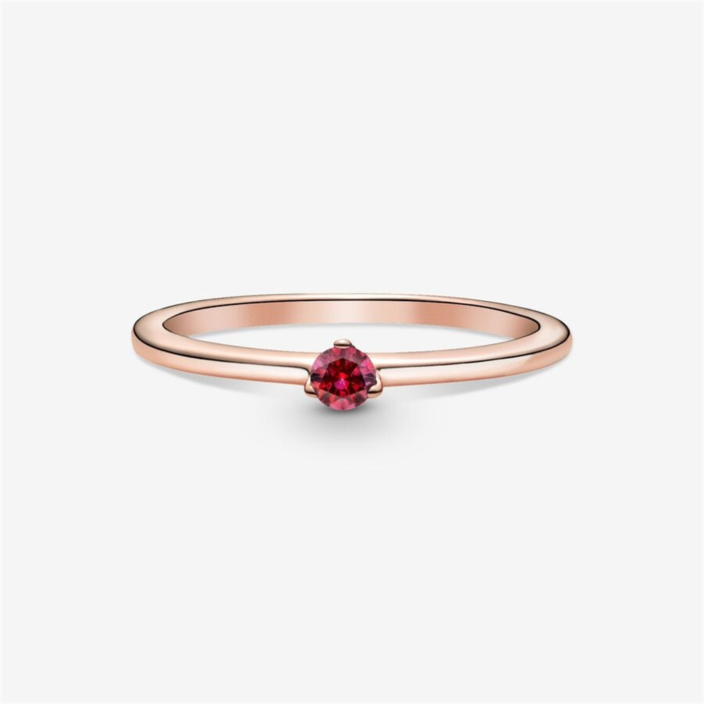 Pandora Timeless Red Solitaire Ring Size 7