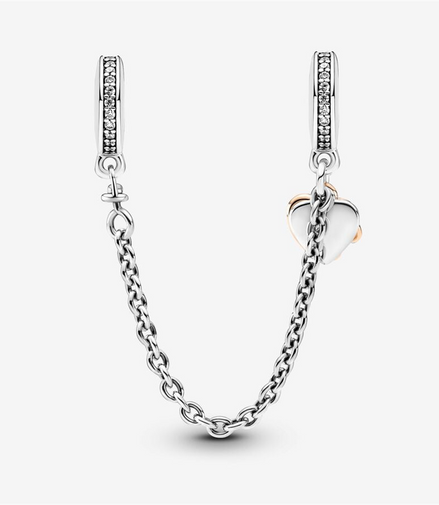 Pandora Moments Family Heart Safety Chain Charm