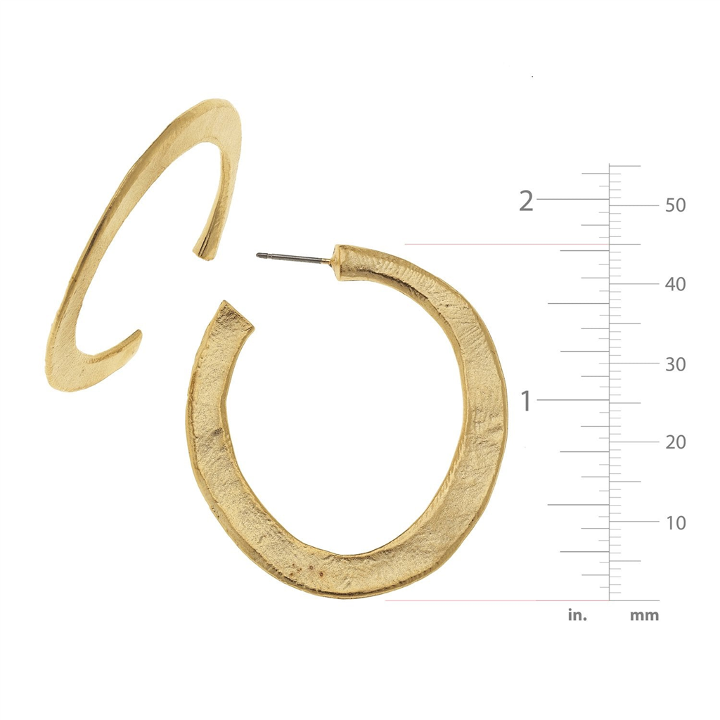 Susan Shaw Triple Gold Plated Hammered Hoop Earrings