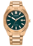 Citizen Odyn Eco-Drive Gold Tone Weekender Green Dial Bracelet Watch