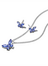 Pandora Sparkling Blue Butterfly Stud Earrings and Pendant Necklace Gift Set