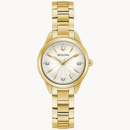 Bulova Classic Sutton Ladies Diamond-Accent Gold-Tone Bracelet Watch