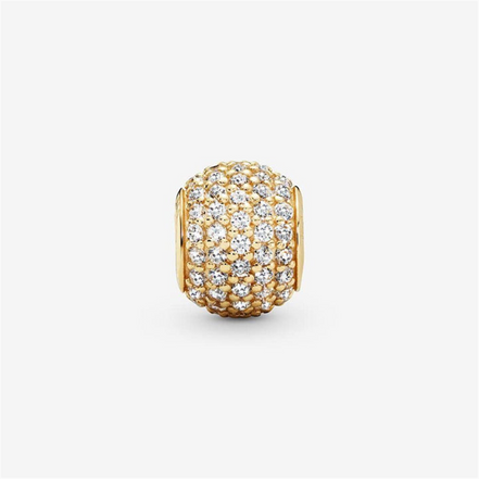 Pandora Timeless 14K Yellow Gold Clear Pave Lights Charm