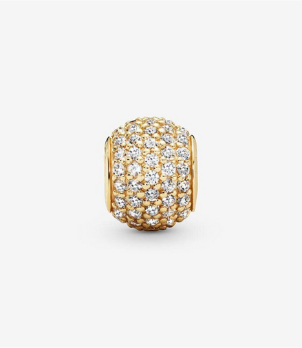 Pandora Timeless 14K Yellow Gold Clear Pave Lights Charm
