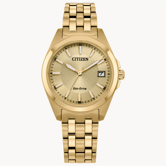 Citizen Ladies Eco-Drive Classic Peyten Champagne Dial Gold-Tone Watch