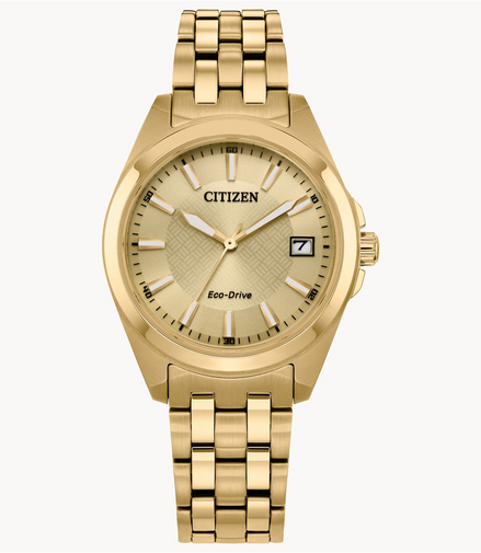 Citizen Ladies Eco-Drive Classic Peyten Champagne Dial Gold-Tone Watch
