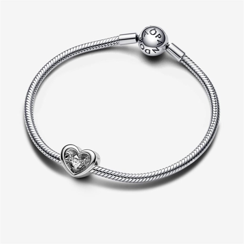 Pandora Moments Radiant Heart & Floating Stone Charm