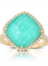 Amazon Breeze Clear Quartz Amazonite And Diamond Fashion Ring