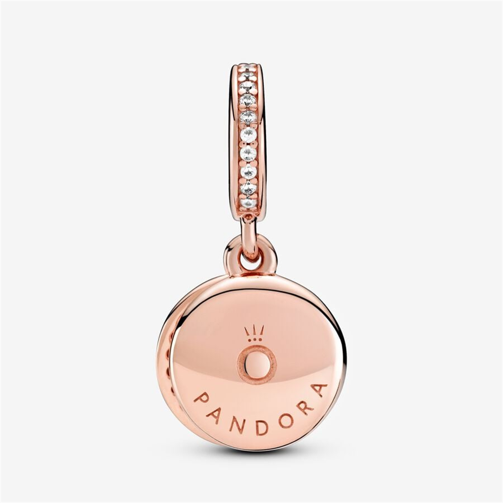 Pandora Moments Sparkling Pink Disc Double Dangle Charm