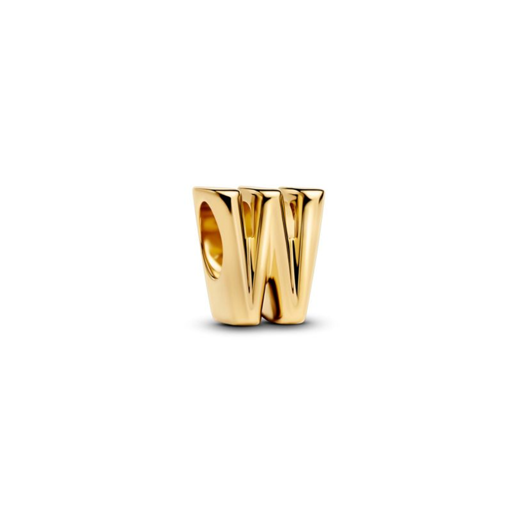 Pandora Letter W Alphabet Gold-Plated Charm