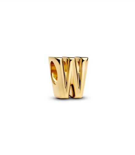 Pandora Letter W Alphabet Gold-Plated Charm