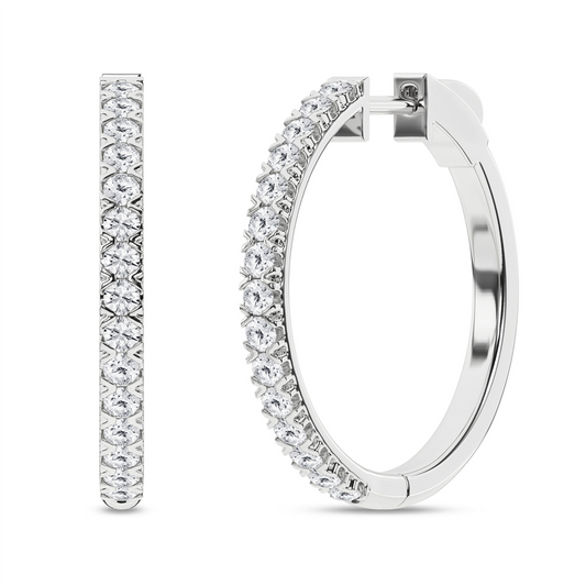 Revelation 14K Gold 2 CT Lab Grown Diamond Hoop Earrings