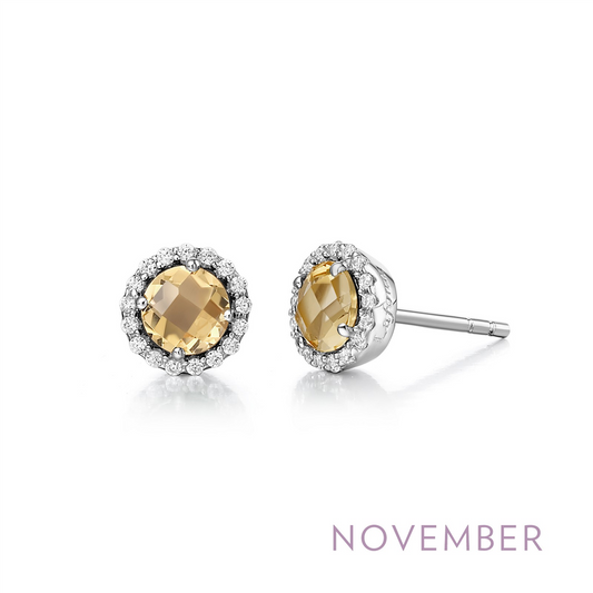 Lafonn 1.26 CTW Simulated Diamond And Citrine November Birthstone Earrings